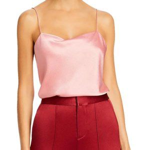 Alice + Olivia Pink Harmon Sateen Tank Top